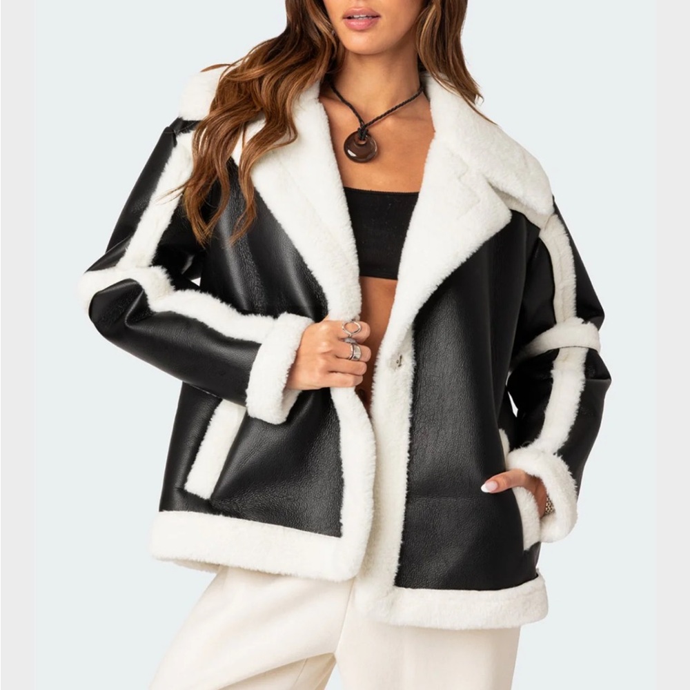 Rocki Oversized Faux Leather Jacket New